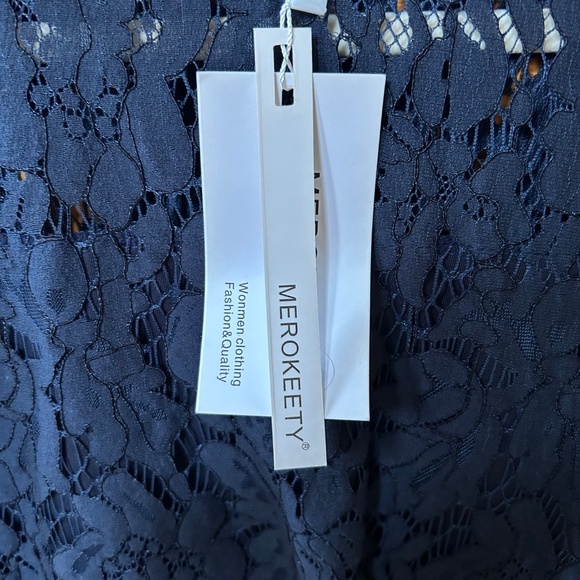 NWT Marokeety Dress Sleeveless Lace Lined Elegant Cocktail Midi Womens Small - Picture 6 of 8